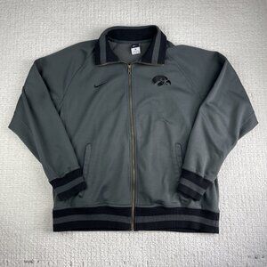 Iowa Hawkeyes x Nike Mens XL Grey & Black Football Full Zip Fleece Jacket (Read)